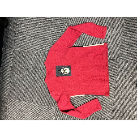 Festive Snowman Patchwork Christmas Sweater with Zip Front Red Holiday Design - Picture 5 of 6